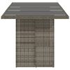 vidaXL Mesa de jardim com tampo de vidro 190x80x75 cm vime PE cinza