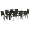 vidaXL Conjunto de Jantar para Jardim 9 unid. Preto vime PE