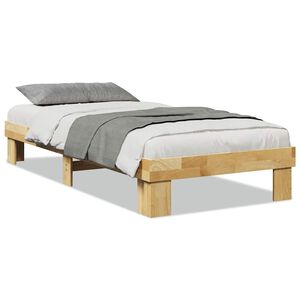 vidaXL Estrutura de cama sem colch&atilde;o 75x190 cm Carvalho de maci&ccedil;a