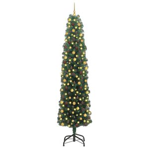 vidaXL &Aacute;rvore de Natal Artificial Verde 240 cm PVC e A&ccedil;o e Pl&aacute;stico