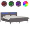 vidaXL Estrutura de cama com colch&atilde;o Cinzento 200 x 200 cm