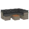 vidaXL 8 pcs conjunto sof&aacute;s de jardim c/ almofad&otilde;es vime PE cinzento