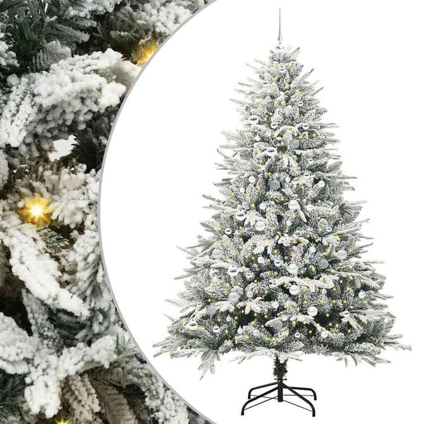 vidaXL &Aacute;rvore de Natal Artificial Pr&eacute;-iluminada com Conjunto de Bolas