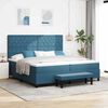 vidaXL Cama Box com colch&atilde;o Azul escuro 200 x 200 cm Veludo