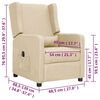 vidaXL Poltrona reclin&aacute;vel el&eacute;trica tecido cor creme