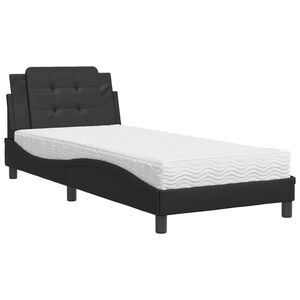 vidaXL Estrutura de cama sem colch&atilde;o Zadar 90x200 cm couro artificial preto