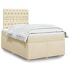 vidaXL Cama boxspring com colch&atilde;o 120x190 cm tecido cor creme