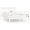 vidaXL Estrutura de cama king 150x200 cm pinho maci&ccedil;o branco