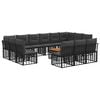 vidaXL Conjunto de Sof&aacute;s para Exterior 14 unid. Preto e Cinza Escuro