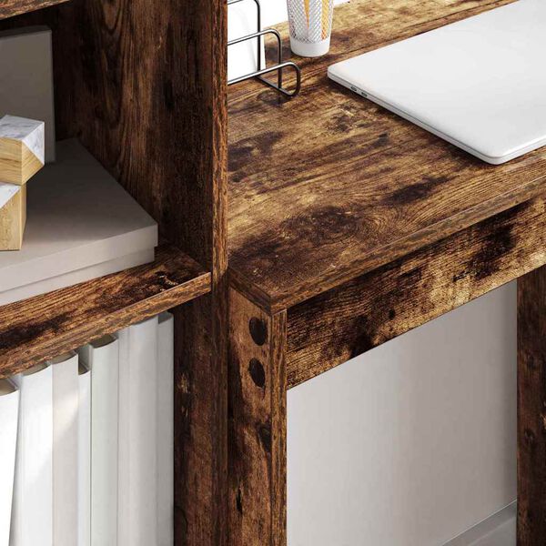 vidaXL Mesa com gaveta 2 pcs Carvalho Defumado