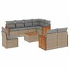 vidaXL 9 pcs conjunto de sof&aacute;s p/ jardim com almofad&otilde;es vime PE bege