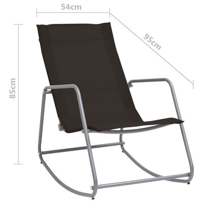 vidaXL Cadeira de baloiço para jardim 95x54x85 cm textilene preto