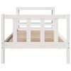 vidaXL Cama sem colch&atilde;o 90x190 cm madeira de pinho maci&ccedil;a branco