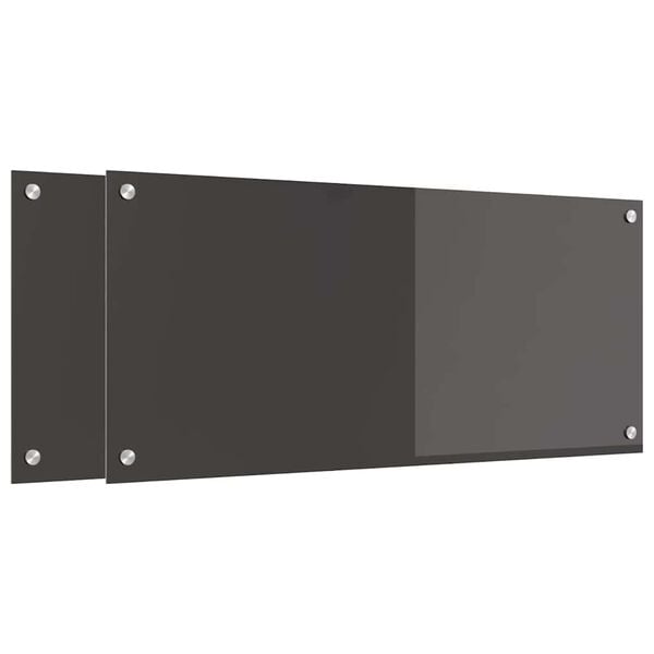 vidaXL Prote&ccedil;&atilde;o de Cozinha 2 pcs Cinza Escuro 90 x 40 cm