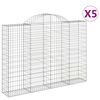 vidaXL Cestos gabi&atilde;o arqueados 5pcs 200x30x140/160cm ferro galvanizado
