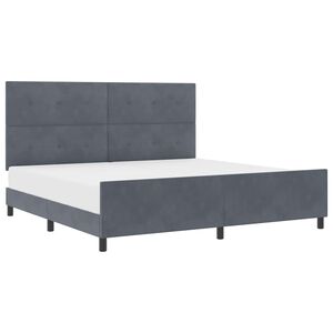 vidaXL Cama Box com cabeceira Cinzento escuro 200 x 200 cm Veludo