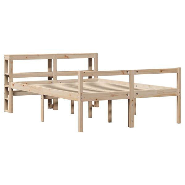 vidaXL Cama para idosos com cabeceira 120x200 cm pinho maci&ccedil;o