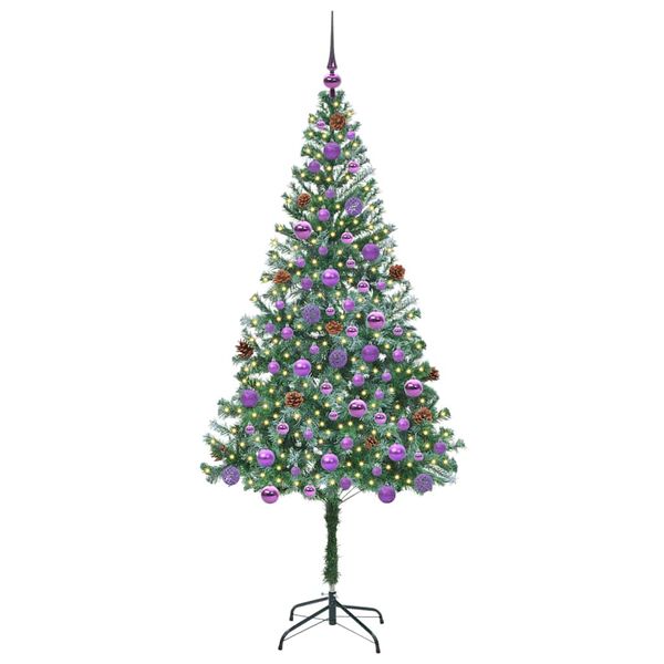vidaXL &Aacute;rvore de Natal Artificial com 300 LEDs Verde 180 cm PVC e A&ccedil;o