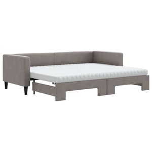 vidaXL Sof&aacute;-cama c/ gavet&atilde;o/colch&otilde;es 80x200cm tecido cinza-acastanhado
