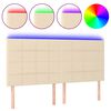 vidaXL Cabeceira cama c/ LED tecido 200x5x118/128 cm cr&egrave;me