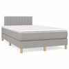 vidaXL Cama box spring c/ colch&atilde;o e LED 120x190 cm tecido cinza-claro
