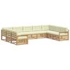 vidaXL Conjunto de Sof&aacute;s para Exterior 9 unid. Branco e Creme