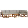 vidaXL Conjunto de Sof&aacute;s para Exterior 9 unid. Cinza Natural e Claro