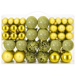 vidaXL Enfeites de Natal 100 pcs 3 / 4 / 6 cm verde-claro