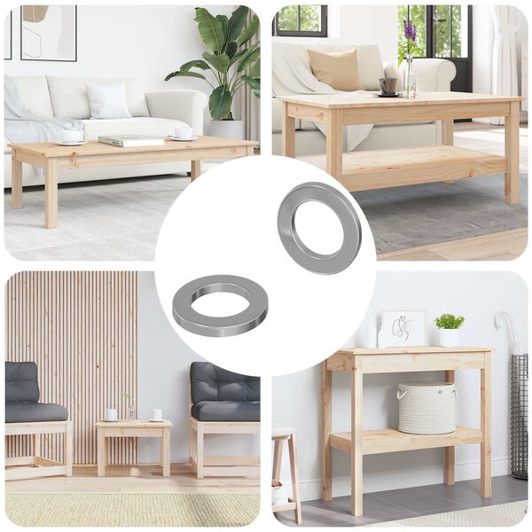 vidaXL Arruelas 2 pcs Prateado 10 x 10 x 1,2 mm A&ccedil;o