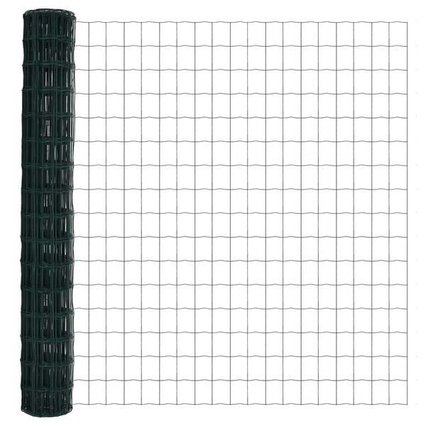 vidaXL Cerca Euro Verde 1,5 x 10 m Ferro revestido de PVC