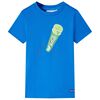 vidaXL T-shirt infantil azul brilhante 116