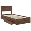vidaXL Cama com Armazenamento com gaveta Carvalho Marrom 90 x 190 cm