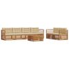 vidaXL Conjunto de Sof&aacute;s para Exterior 7 unid. Natural e Bege
