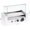 vidaXL Máquina de cachorros-quentes 5 rolos c/ tampa de vidro 1000 W