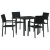 vidaXL Conjunto de Jantar para Jardim 5 unid. Preto A&ccedil;o revestido a p&oacute;