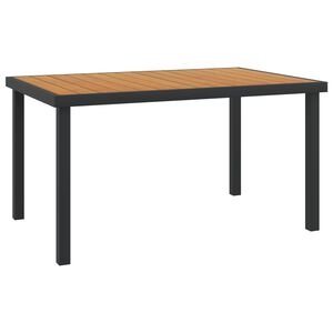 vidaXL Mesa de jardim em alum&iacute;nio e WPC 140x90x74 cm castanho