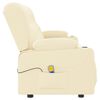 vidaXL Poltrona massagens 4 lug. reclinável sup. copo couro art. creme