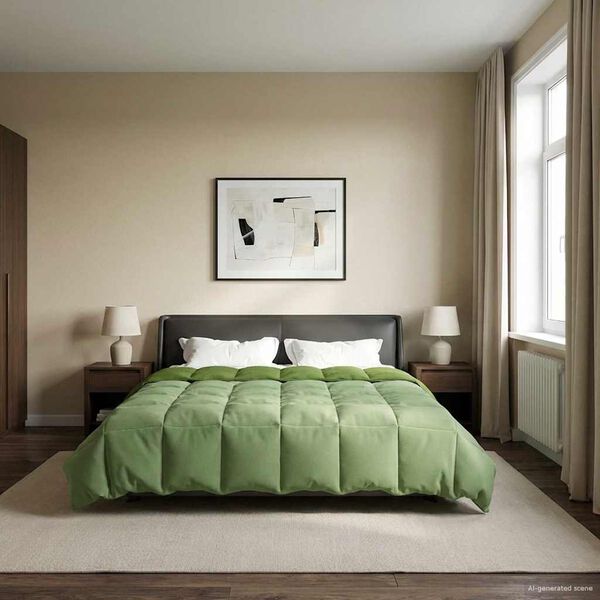 vidaXL Duvet de Ano Inteiro Colchonete Verde 240 x 260 cm Microfibra