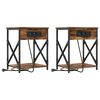 vidaXL Arm&aacute;rio de Cabeceira 2 pcs Carvalho Defumado 41 x 31 x 51 cm