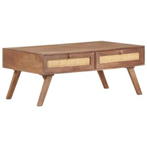 vidaXL Mesa de centro em madeira de mangueira maci&ccedil;a 100x60x40 cm