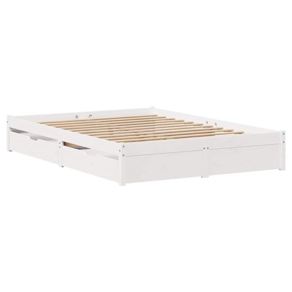 vidaXL Cama sem colchão 120x200 cm madeira de pinho maciça branco