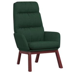 vidaXL Cadeira de descanso tecido verde-escuro