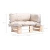 vidaXL Sof&aacute; de paletes p/ jardim c/ almofad&otilde;es cor areia madeira pinho