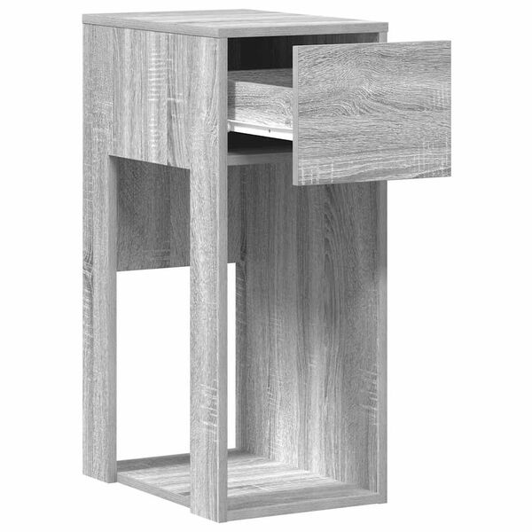 vidaXL Suporte torre de computador com gaveta 30x44x74 cm cinza sonoma