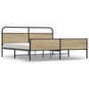 vidaXL Estrutura de cama sem colch&atilde;o 183x213cm metal carvalho fumado
