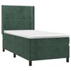 vidaXL Cama com molas/colch&atilde;o 100x200 cm veludo verde-escuro