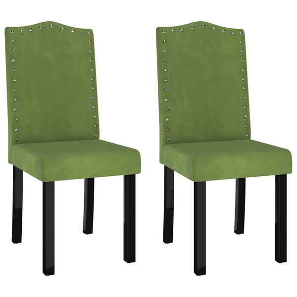 vidaXL Cadeiras de jantar 2 pcs veludo verde-claro