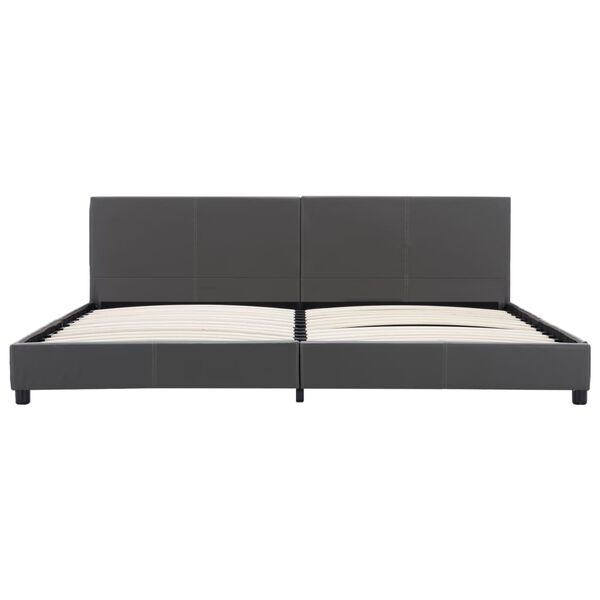 vidaXL Estrutura de cama 180x200 cm couro artificial cinzento