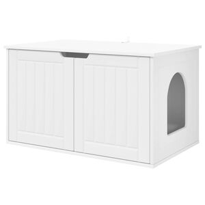 vidaXL Casa para Gatos Branco 85 x 55 x 50,5 cm Derivados de Madeira