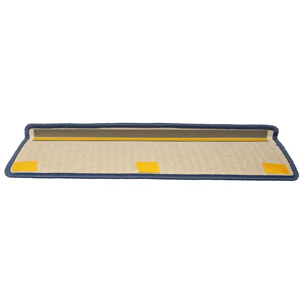 vidaXL Tapetes de escada 15 pe&ccedil;as 65x21x4 cm cinza claro e azul com borda retangular